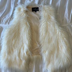 Faux Fur Vest in Cream